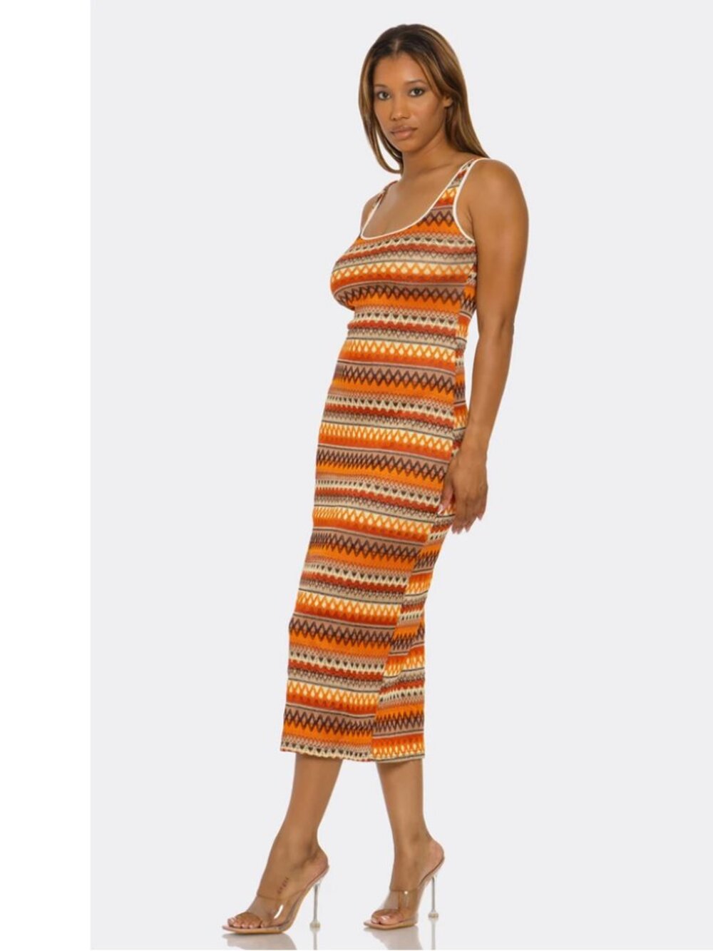 Geo Groove Maxi Swim Cover Up Dress